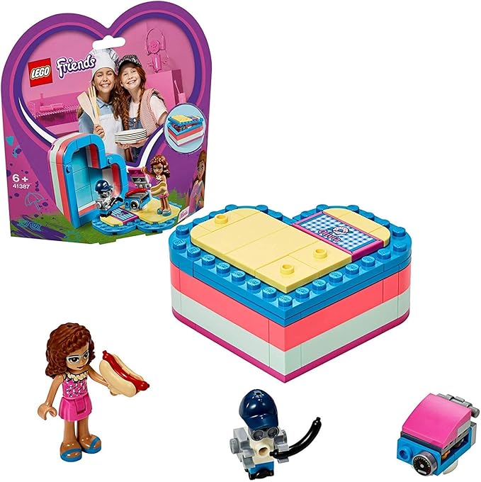 LEGO® -Friends Olivia's Summer Heart Box Toy for Girls and Boys from 6 Years and Above, 93 Pieces 41387