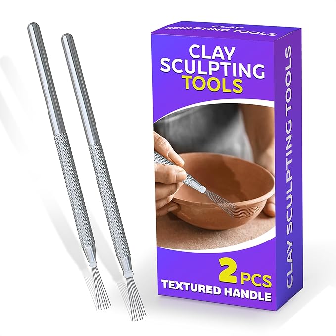 2Pcs Scoring Tool Pottery Carving Tools - Polymer Clay Tools Sculpting Kit Pottery Tools and Supplies Pottery Needle Tool Clay Sculpting Tools - Pottery Trimming Tools Clay Molding Tools Ceramic Tools