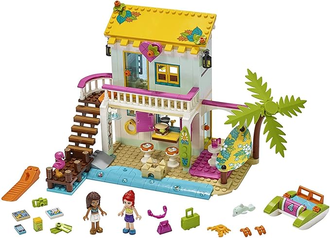 LEGO Friends Beach House 41428 Building Kit; Sparks Hours of Summer Adventure Play (444 Pieces)