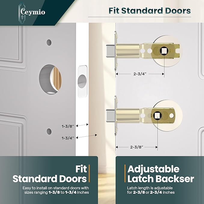 Glass Door Knobs for Interior Doors - Vintage Crystal Passage Closet & Hallway Door Knob - Diamond Cut Door Handle - Oil Rubbed Bronze Finish (1 Pack)