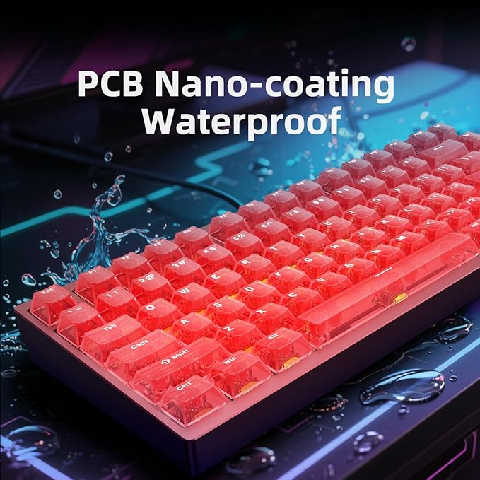 MG75MAX 81 Keys Wired Magnetic Switch Keyboard, 256KHZ Single Key Scan Rate, PCB Nano-Coating Waterproof, Hall Effect, 8KHZ/ARGB/CNC Aluminum Gaming Keyboard(Red)