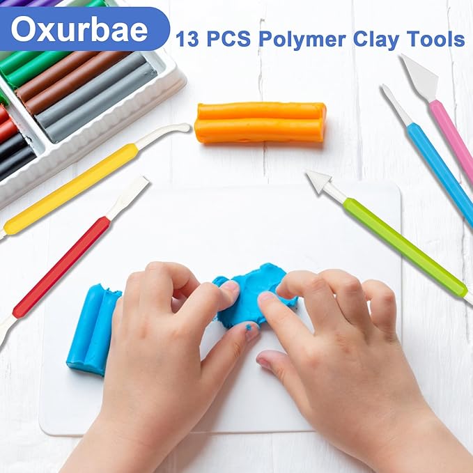 Clay Tools Kit, 13 PCS Polymer Clay Tools, Essential Ceramic Clay Sculpting Tools, Air Dry Clay Tools for Pottery, Clay Modeling, Carving and Sculpting, Suitable for Kids, Adults and DIY Enthusiasts
