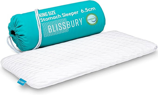 BLISSBURY King Size 2.6 Inch Ultra Thin Pillow for Sleeping | Premium Memory Foam Flat Pillow | Back & Stomach Sleeping Pillow | Certified Foam for Neck and Back Support | Removable Pillow Case