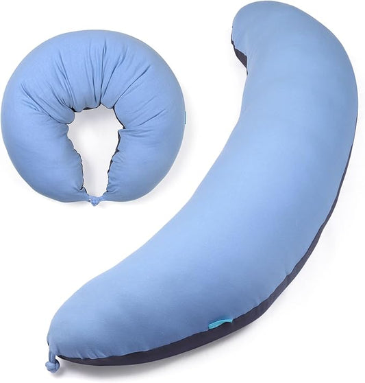 BYRIVER 39" C Shaped Body Pillow for Side Sleeping Adults Men Women, Anxiety Relief Hugging Gaming Lap Pillow, Pregnancy Knees Separate Pillow, Gifts for New Moms, Removable Pillowcase(L)