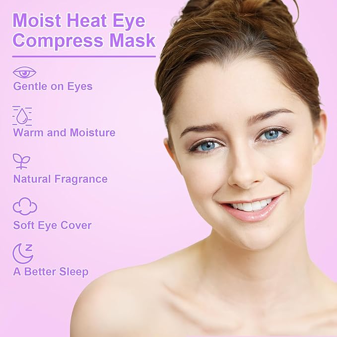 BeHoomi Heated Eye Mask Warm Compress for Eyes, Weighted Eye Mask for Sleeping, Microwave Hot Compress for Eyes Relaxation, Reusable Sleep Mask for Home, Office, Stocking Stuffers (Rosemary)