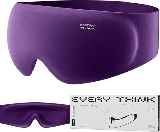 EVERY THINK Ultimate Comfort Sleep Mask for Side Sleepers - 3D Zero Pressure & 100% Light Blocking Eye Mask for Sleeping, Adjustable & Breathable for Women Men, Travel Essentials (Purple)