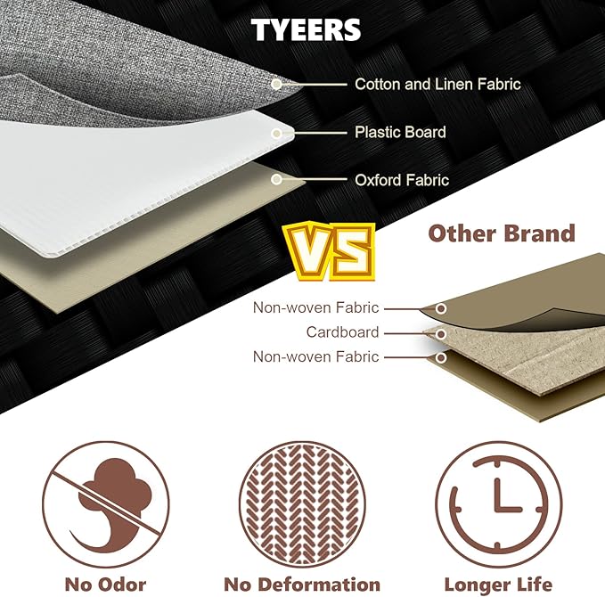 TYEERS Extra Large Collapsible Storage Bins with Lids and Compartments, Organizing Bins for Closet Storage, Clothes Storage, Cube Organizer for Home Office Storage - 2 Pack - Gray