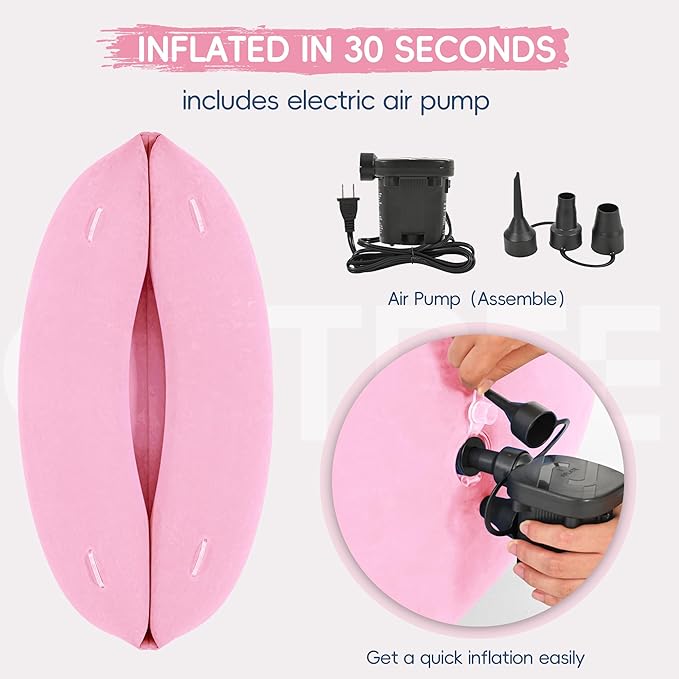 OUTREE Upgraded Sensory Chair for Kids — 60" Sensory Pod Inflatable Peapod for Children, Includes Electric Air Pump,Sensory Toys Giftfor Kids with Autism,Pink