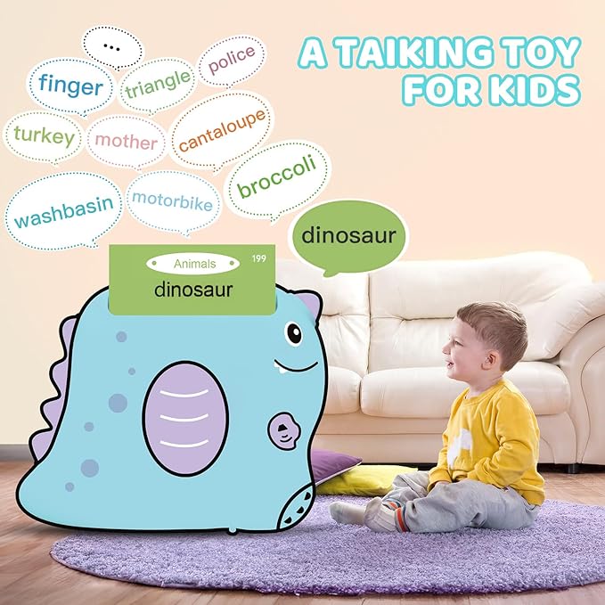 Talking Flash Cards, Montessori Learning Toy for Toddler, Autism Sensory Product Speech Therapy Toys, Preschool Kindergarten Educational Toy Sight Words Phonics for 2 3 4 Year Old Boys Girls