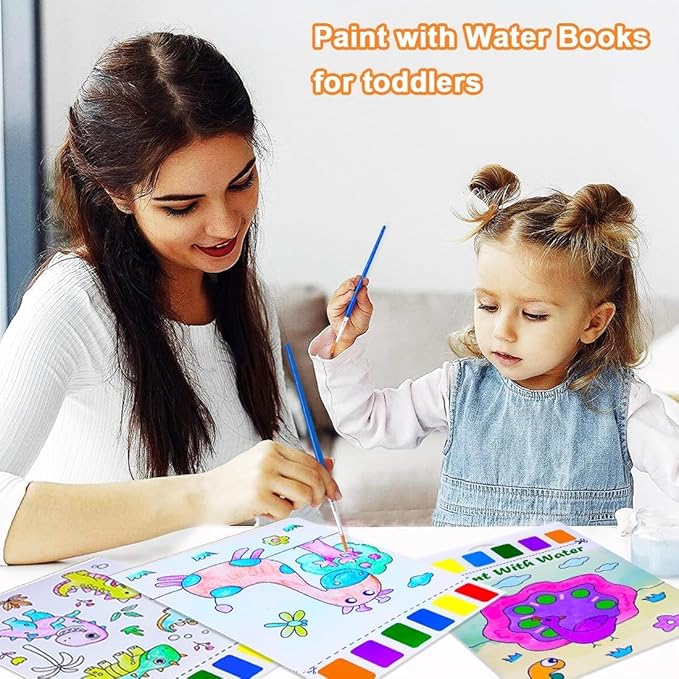 BAOXUE Water Coloring Books for Kids Ages 4-8,Paint with Water Colors Book for Toddlers,Watercolor Painting Paper Gift for Boys Girls 2-4 Years,Arts Kits and Crafts Sets for Drawing (Animals)