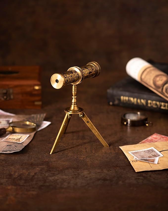 Handmade Kaleidoscope Educational Vintage Collection | Birthday | Any Occasion Gift for Kids and Adults (with Stand, One)