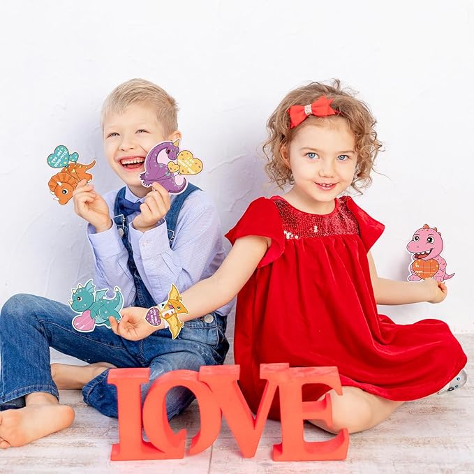 Hooqict Slap Bracelets Valentines Day Cards for Kids School Classroom 36 Pcs Dinosaur Valentines Cards Set Valentines Party Favors Exchange Gifts for Students