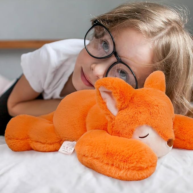 Niuniu Daddy 20" | 3.3 Pound Fox Weighted Stuffed Animals, Giant Fox Sensory Body Pillow Plush Toy, Heavy Weighted Lap Animals with Adults Kids & Soft Squishy Fur for Birthday