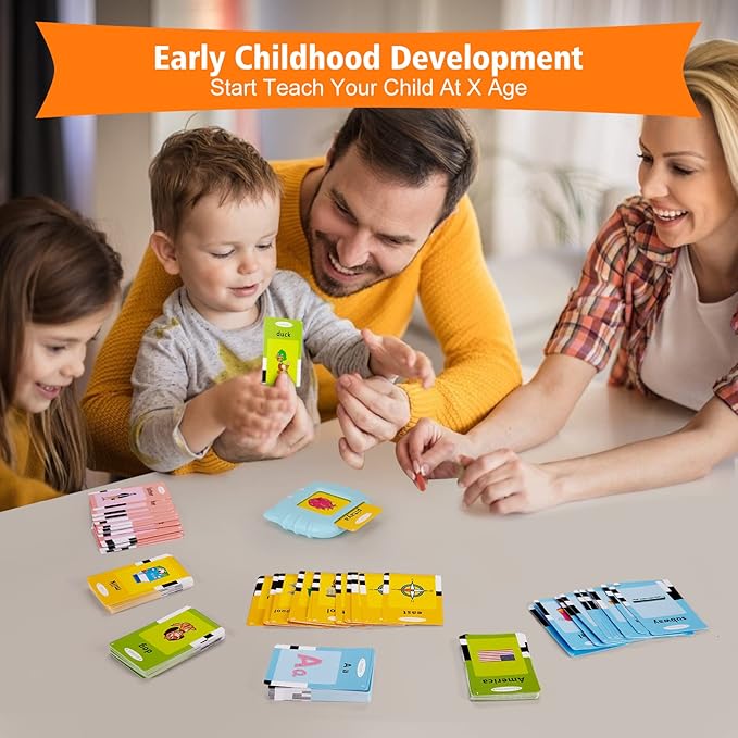 Talking Flash Cards with 384 Sight Words (Including Letters and Numbers), Montessori Educational Learning Interactive Toddler Toys, Speech Therapy and Autism Sensory Toys, Blue