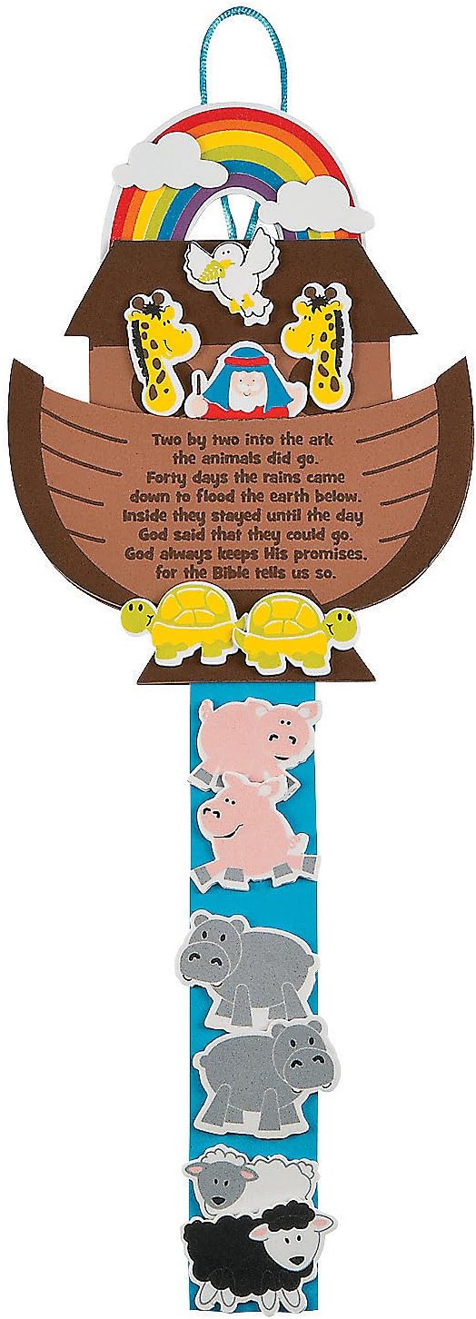 Fun Express Noahs Ark Craft Kit - Makes 12 - Sunday School, VBD and Religious Crafts for Kids - VBS Vacation Bible School Supplies/Decor