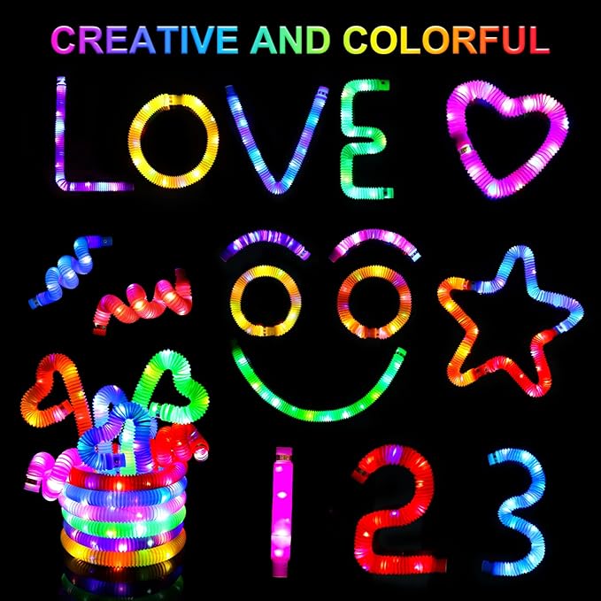 12 PCS Light up Glow Sticks for Kids 4-8-12, Bulk Party Pack Glow Bracelets Necklaces for Toddlers, Glow in The Dark Party Supplies, Valentine's Day Birthday Dancing Camping Decorations