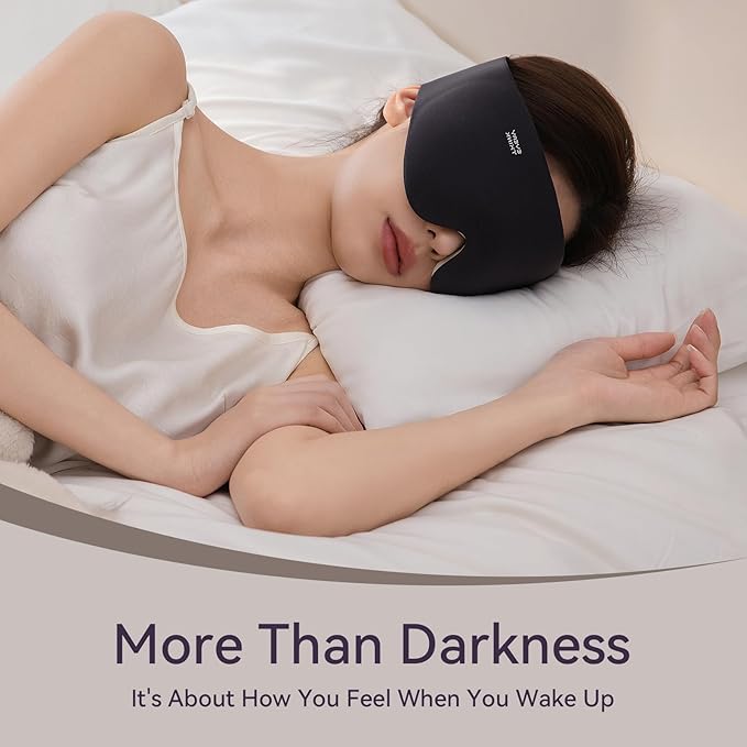 EVERY THINK Ultimate Comfort Sleep Mask for Side Sleepers - 3D Zero Pressure & 100% Light Blocking Eye Mask for Sleeping, Adjustable & Breathable for Women Men, Travel Essentials (Black)