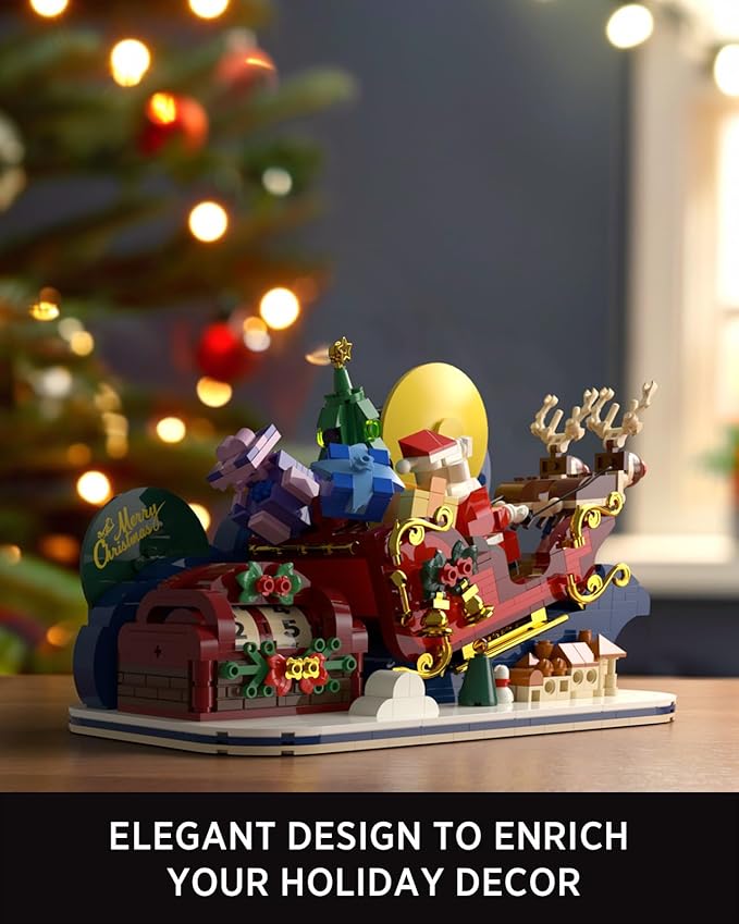 Nifeliz Christmas Countdown Building Set for Adults and Family, Christmas Decoration to Build Together, Holiday Collectible Gift for Home Décor and Office Décor (1022PCS, NF10295)