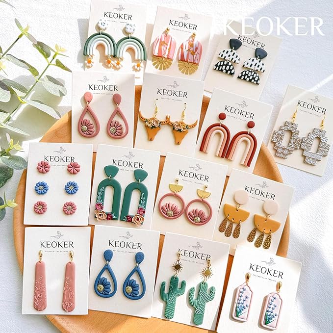 Keoker 123 PCS Clay Earring Making Kit, Polymer Clay Jewelry Making Kit for Teens and Adults, Fashion Designer Kits, Polymer Clay Earrings Kit Crafts, Great Gifts