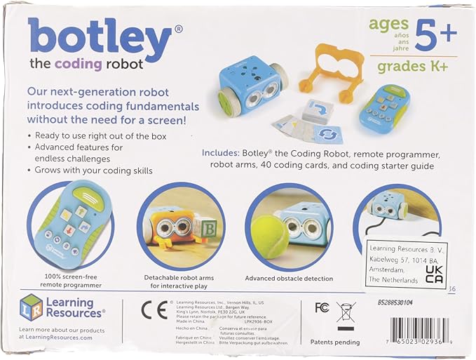 Learning Resources Botley The Coding Robot - 45 Pieces, Ages 5+ Screen- Free Coding Toys, Coding STEM Toy for Kids, Coding for Kids