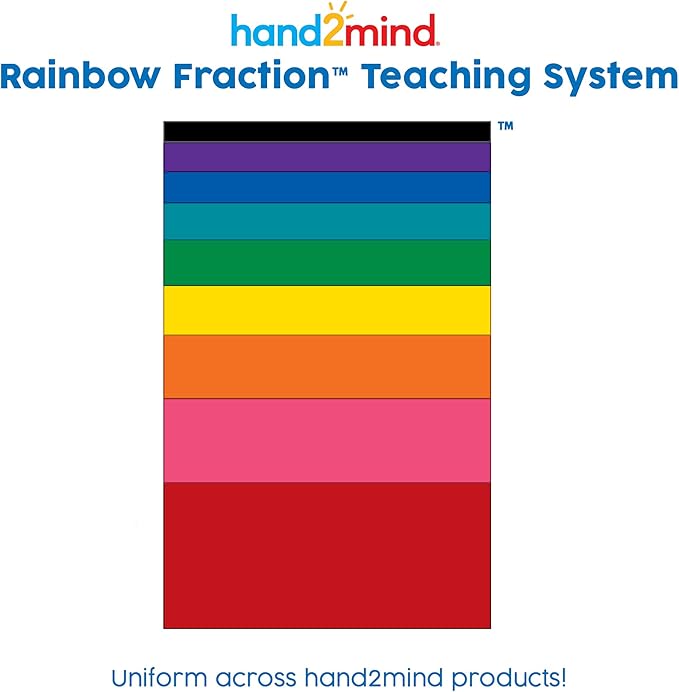 hand2mind Rainbow Fraction Tower Cubes, Fraction Equivalency, Math Blocks, Montessori Math Materials for Kids, Teacher Supplies for Math Classroom, Math Manipulatives 4th Grade (Set of 51)