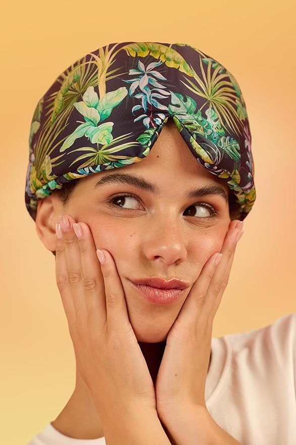 Glow People Silk Sleep Mask – 100% Mulberry Silk Eye Mask for Sleeping, Total Blackout, Cloud-Soft and Adjustable for Beauty Sleep and Travel - Tropics