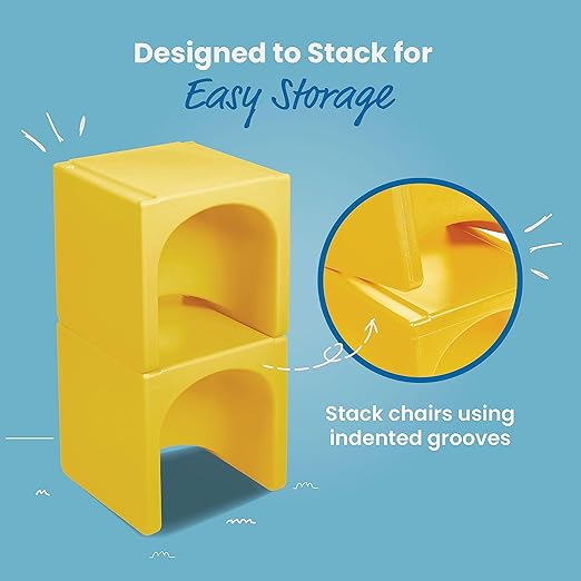 ECR4Kids Tri-Me 3-In-1 Cube Chair, Kids Furniture, Yellow