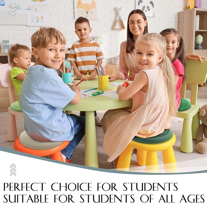 Libima 4 Pcs Wiggle Seat Inflated Wobble Cushion for Sensory Kid 13 Inches Balance Disc Flexible Seating for Classroom Sensory Pad for Chair Wiggle Cushion