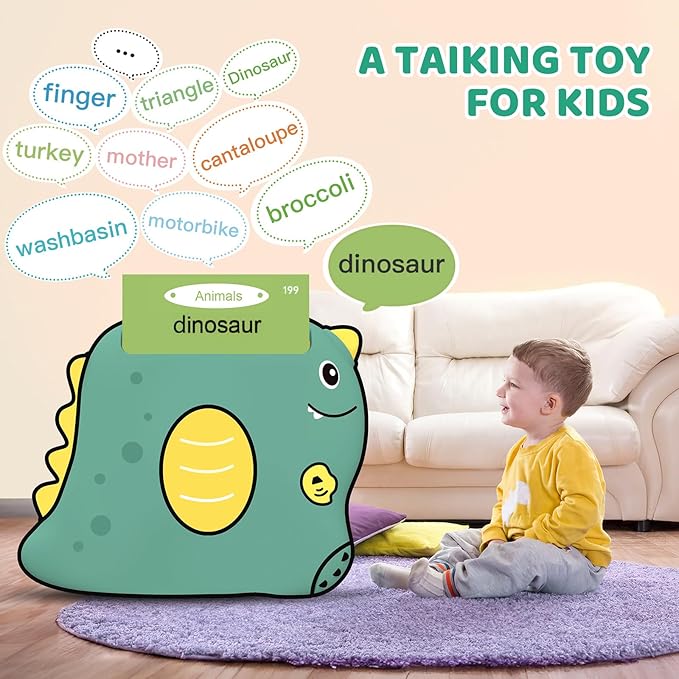 Talking Flash Cards, Montessori Learning Toy for Toddler, Autism Sensory Product Speech Therapy Toys, Preschool Kindergarten Educational Toy Sight Words Phonics for 2 3 4 Year Old Boys Girls
