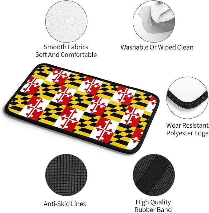 DORKEIXIA Maryland Flag Auto Center Console Armrest Pad Universal Car Center Console Cover Seat Box Cover for Sedan, Van, SUV, Truck Car Accessorie