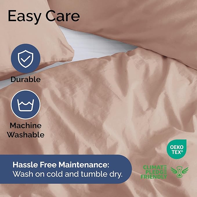 Duvet Cover Full Size Set - Extra Soft Full Size Duvet Cover 80 x 90 with 2 Pillow Shams - Hotel Quality Easy Care and Fade Free w/Zipper Closures & Ties - Bedding and Bed Linens Set (Mauve)