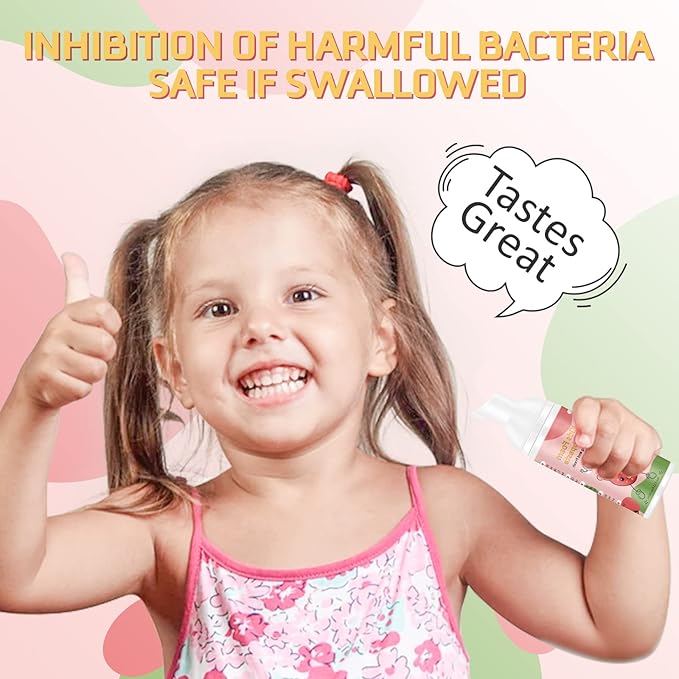 Kids Foam Toothpaste - Blueberry + Strawberry Flavor, Safe and Effective for Cleaning Teeth, Suitable for Children, 2 Pack