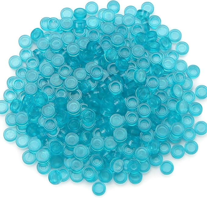 1×1 Round Tiles Transparent Light Blue Flat Bricks 2200PCS MOC Parts and Pieces, Bulk Studs Building Accessories for Smooth Surface Mosaics and Pixel Art Toy Dots Compatible with Major Brands 98138