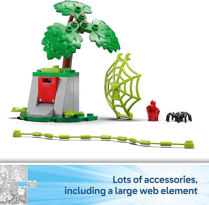 LEGO Marvel Spidey and His Amazing Friends Spin and Electro Dinosaur Vehicle Chase - Car and Motorcycle Preschool Building Toy for Kids, Boys and Girls, Ages 4+ - Gift Idea for Birthdays - 11198