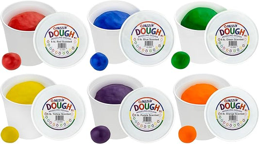 Hygloss 5 lb. of 6 Assorted Colors Scented Modeling Dough - Bulk Pack for Classroom Use, Dough for Kids, Non-Toxic, Multi-Use dough, Ideal for Creative , 30 Pounds Total