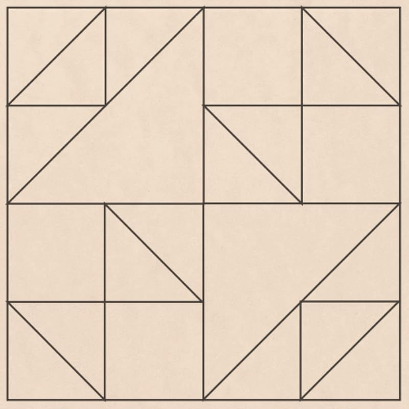 Large Unfinished Barn Quilt Wooden Sign, Jumbo Jacks Six Country Decor Canvas Quilts Blocks (21 inches, Old Maids Puzzle)