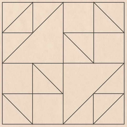 Large Unfinished Barn Quilt Wooden Sign, Jumbo Jacks Six Country Decor Canvas Quilts Blocks (21 inches, Old Maids Puzzle)