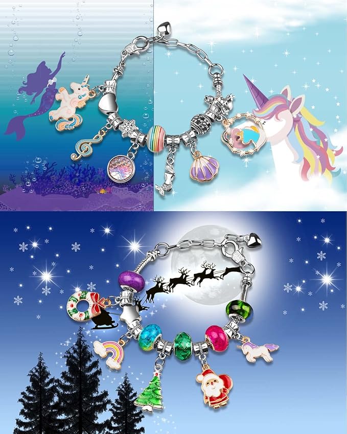 Girls Advent Calendar 2024, Charm Bracelets Making Kit for Kids Christmas Countdown Calendars 24 Days Xmas Jewelry Making Kit for Girls 6-7, Teens Teenagers Girl 8-12 & Women Arts and Crafts Gift Toys