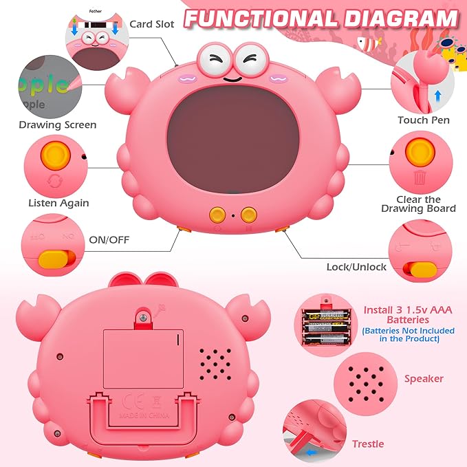 Talking Flash Cards,Kids Toddler Flash Cards with 224 Pages,Writing, Drawing,and Math,Autism Sensory Toys,Speech Therapy Toys,Learning Educational Toys Gifts for Age 2 3 4 5 Years Old Boys and Girls