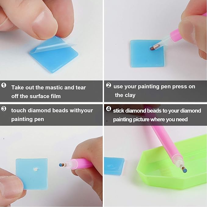 FEBSNOW Painting Glue Clay DIY Diamond Embroidery Wax Tool Set (Blue 60 pcs)