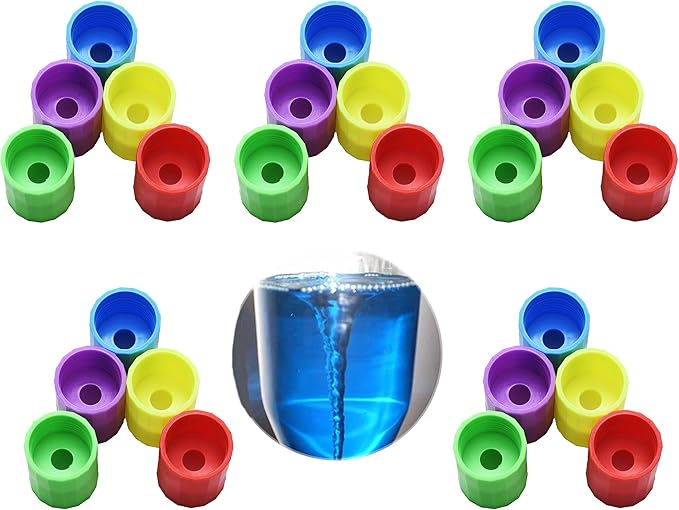 25 Pieces Tornadoes in A Bottle, Plastic Tornado Bottle Connector Cyclone Tube Vortex Connector for Scientific Experiment, 5 Colors