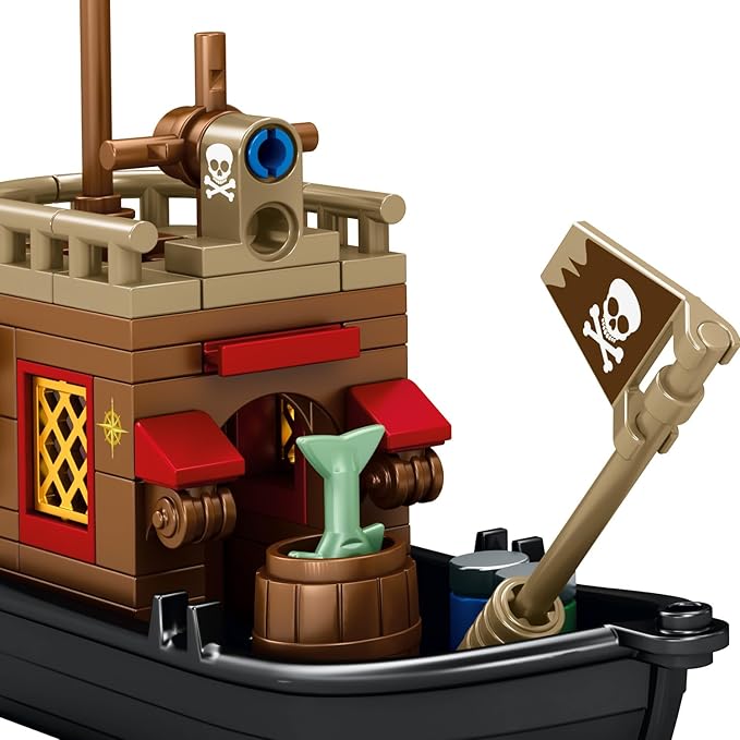 RiceBlock Pirate Ship Building Toys, Pirate Wharf Themed City Store Building Bricks Sets for Boys Age 8-12, 573 Pieces, Ideal for New Year 2024