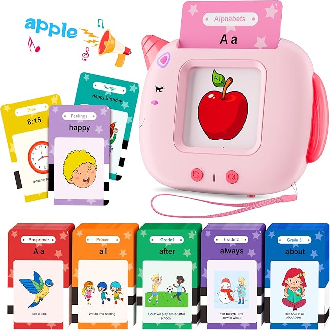 Talking Flash Cards Toddler Toys, 336 Words Speech Therapy Autism Interative Learning Toy, 220 Dolch Sight Words Pre-K to Grade 3/Feelings/Time/Songs Montessori Educational Toys Gifts for Kids Age 3-6