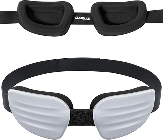 CLOZIA Sleep Mask for Men Women, Adjustable Sleeping Eye Mask, 100% Blocking Eye Masks for Sleep, Soft Comfortable for Travel & Shift Work, Gray