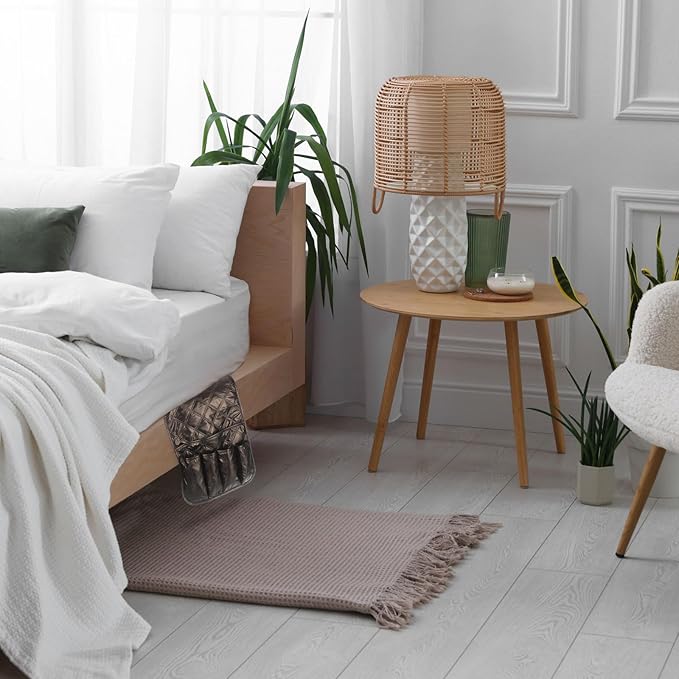 uxcell 1 Pcs Recliner Armchair Caddy, Couch Armrest Organizer with 5 Pockets for Bedside Sofa Remote Control Holder Magazine Phone Book Glasses (Brown, 35"x13")