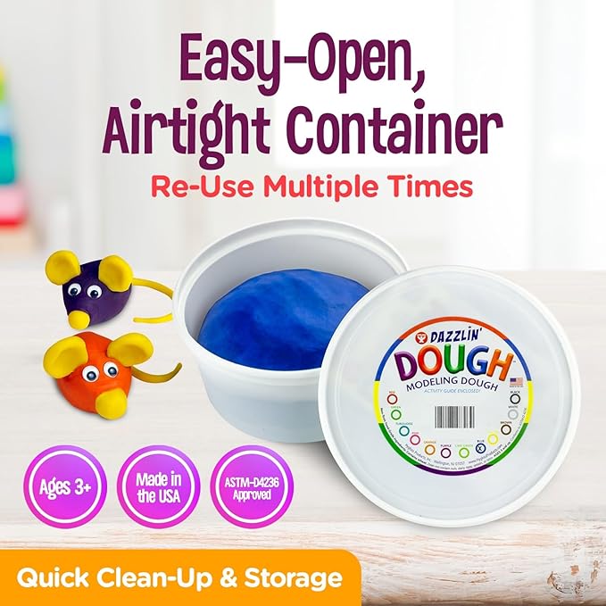 Hygloss Play Modeling Dough - Blue Dough Unscented - Safe & Non-Toxic for Kids Arts & Crafts - Party Favors - Classroom Supplies - 5lb