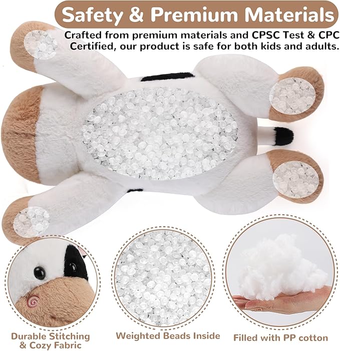 Cow Weighted Stuffed Animals - 22 Inch 4.5 Pounds Weighted Plushies Cow Stuffed Animals - Big Plush Pillow - Cute Plush Toys Gifts for Kids & Adults (22" 4.5 lbs)