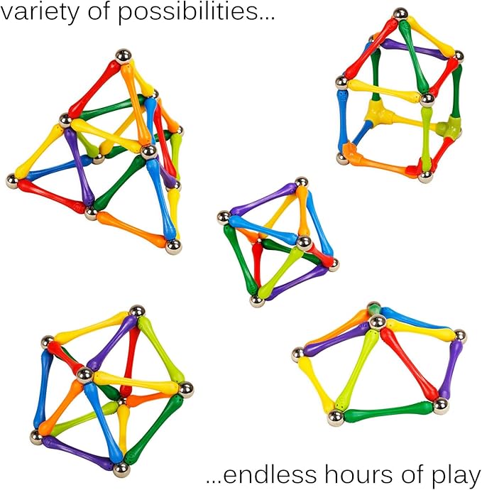 Goobi Magnetic Building Sticks Blocks Toys Magnet Construction Set Tiles Toy Montessori STEM Educational Toys for Ages 3 4 5 6 7 8 Kids (40 Pcs, 40, Pieces)