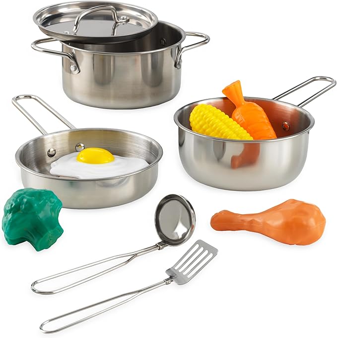 KidKraft Deluxe Cookware Set with Food, Gift for Ages 3+