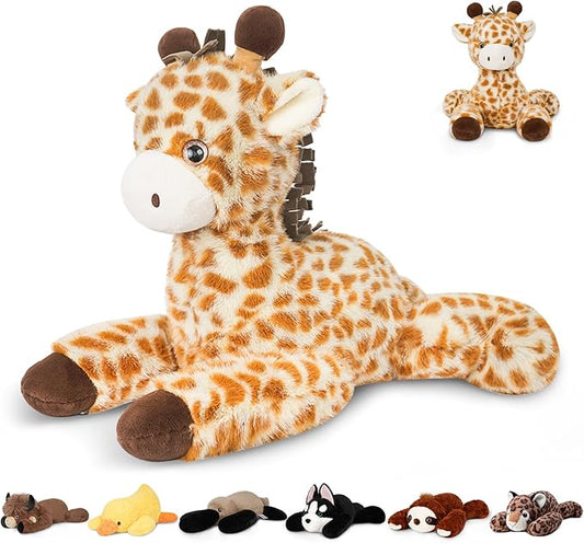 Niuniu Daddy 20" | 3.3 Pound Weighted Giraffe Stuffed Animals for Adults Kids, Giant Weighted Giraffe Plush Toy with Soft Fur, Big Large Fluffy Body Pillow for Large Cute Present Christmas Birthday